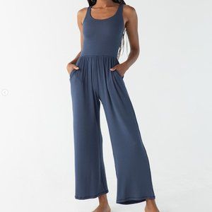 Women's Imbodhi Hana Jumpsuit, Ribbed Indigo